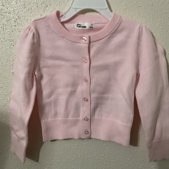 Epic Threads Toddler Girls Solid Knit Pink Cardigan. Size 2T NWT - Picture 1 of 4